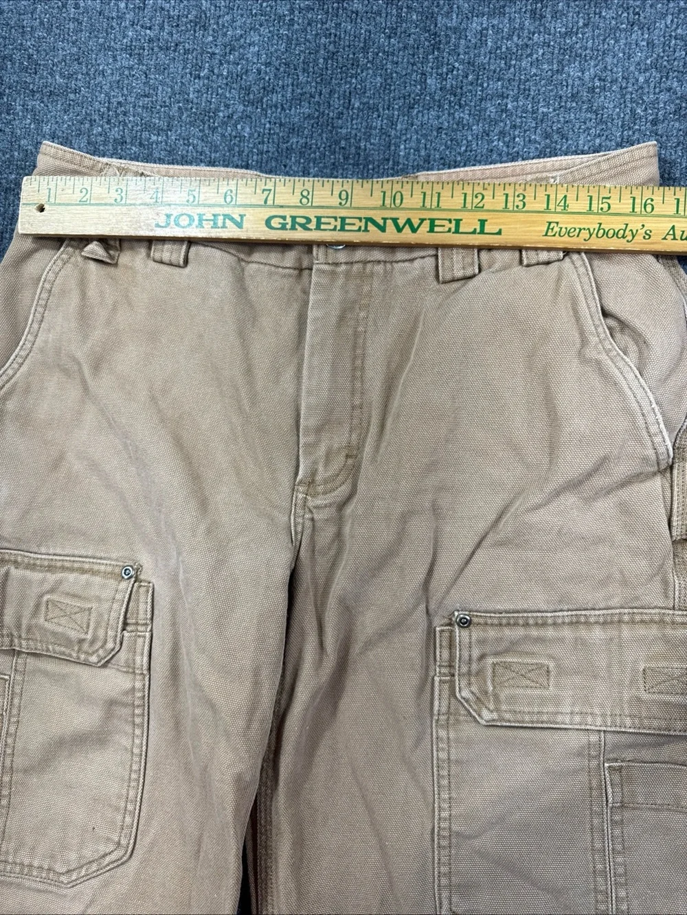 Duluth Trading Co Cargo Pants Mens 34x32 Tan Flex Fire Hose Workwear Utility